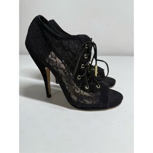 Victoria’s Secret Size 7,5 Black Lacie Tie Lace Up Heels / Stilettos